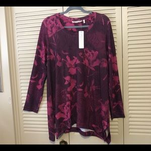 Soft Surroundings NWT Vermillion Reve Long Sleeve Tunic Top-Size Large